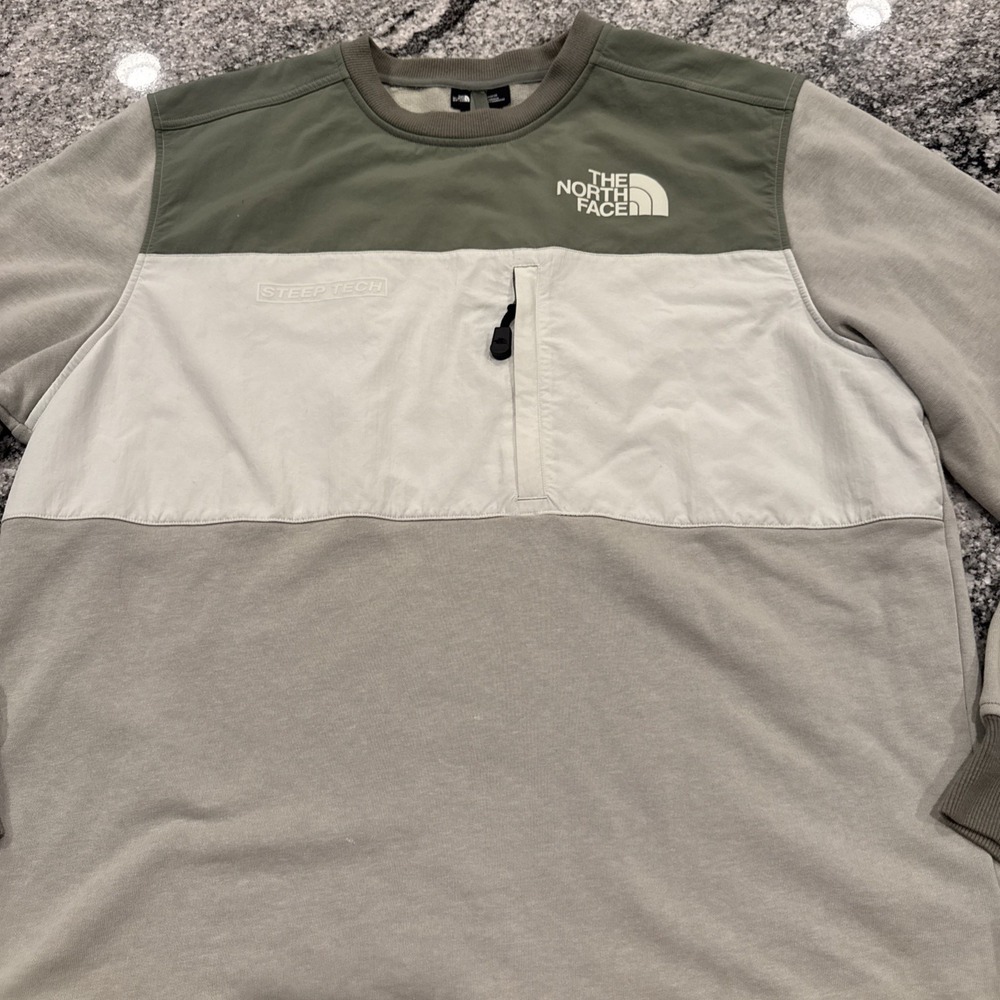 The North Face Jacket Mens Medium Green Olive Steep Tech Full Zip Sweater #130 - Picture 2 of 10